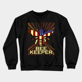 American Beekeeper Funny Beekeeping Gift Crewneck Sweatshirt